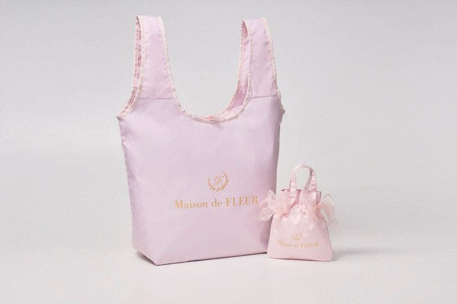 【メゾン ド フルール ショッピングバッグ（ピンク）】ミニミニトートポーチとお揃いのカラー