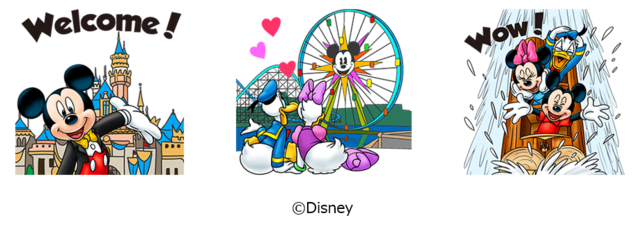 「Disney x LINE」LINEスタンプ「ディズニーテーマパーク」