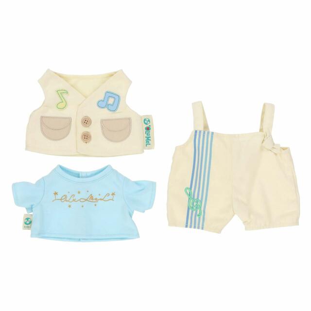 ぬいぐるみコスチューム 5,400円|セット内容:Tシャツ、ベスト、サロペット|「ダッフィー&フレンズのサマーナイト・メロディー」スペシャルグッズ|東京ディズニーリゾート40周年“ドリームゴーラウンド”|発売日:2023年7月3日(月)|販売店舗:東京ディズニーシー「マクダックス・デパートメントストア」