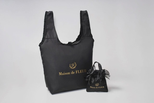 【メゾン ド フルール ショッピングバッグ（ブラック）】ミニミニトートポーチとお揃いのカラー