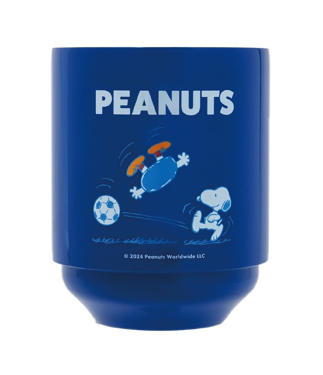 『SNOOPY 真空断熱 スタッキングタンブラー BOOK Football』サッカーを楽しむスヌーピー