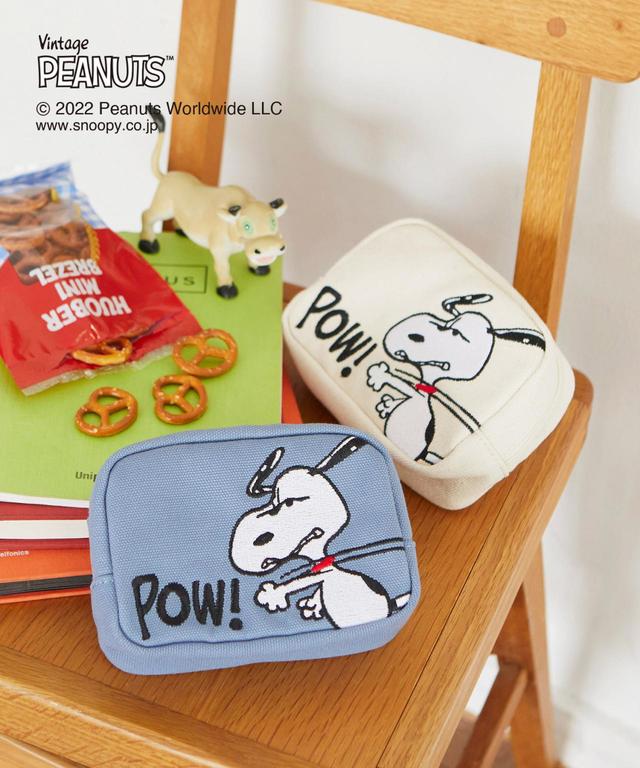 【PEANUTS×EFOLE】スヌーピー 刺しゅう ポーチ：￥3,850 (税込)