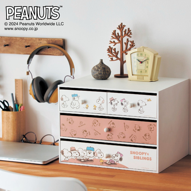 卓上3段チェスト「スヌーピー」｜￥8,990 （税込）