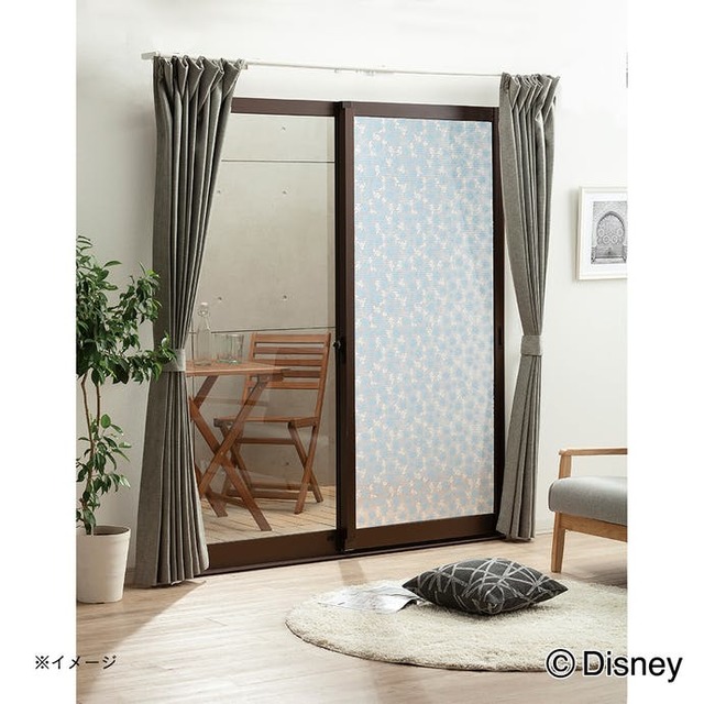 全面粘着すりガラス対応 ディズニー断熱シート フラワー 