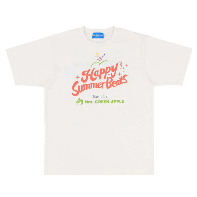 Tシャツ 3,900円｜東京ディズニーリゾート スペシャルイベント「サマー・クールオフat Tokyo Disney Resort」Mrs. GREEN APPLEコラボグッズ｜販売店舗：東京ディズニーランド「ディズニー＆カンパニー」、東京ディズニーシー「エンポーリオ」｜発売日：2025年7月24日（木）