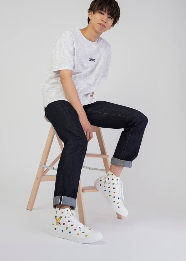 ピチュー＆タイプ パターン(P-Lab.)｜コラボグラフィックハイカットスニーカー ¥11,000