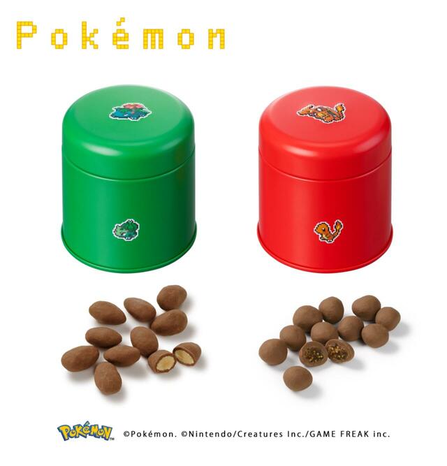 「くさタイプ・ほのおタイプ缶」＜価格：1,944円（税込）＞ドット絵ポケモンがかわいい♪メリーチョコレートの2026年バレンタインは「ポケモン meets メリーチョコレート」】