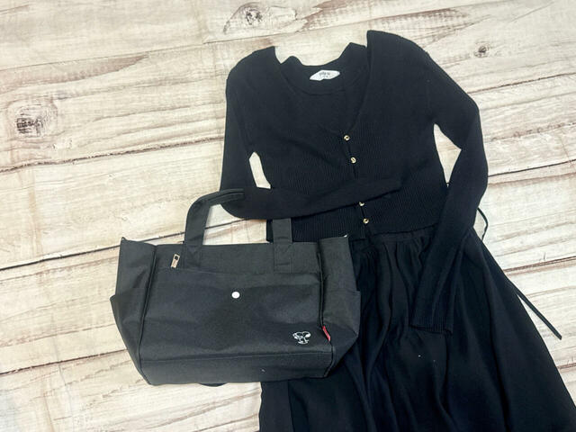 ブラックコーデに合わせてみました♪