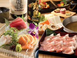 系列3店舗の人気メニュー豚しゃぶと、築地直送鮮魚(鮪、サーモン、鰹等)の食べ放題