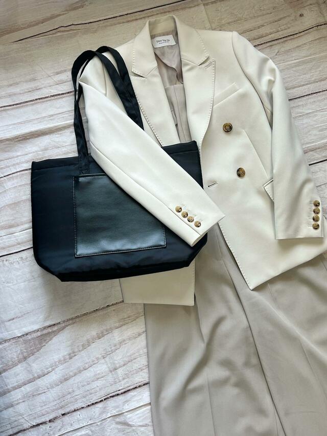 パンツのセットアップ＆ジャケットのお仕事コーデに合わせてみました