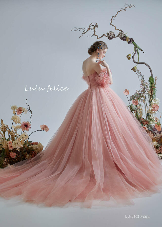 「Lulu felice（ルル・フェリーチェ）」新作ウェディングドレス　LU-0162_Peach