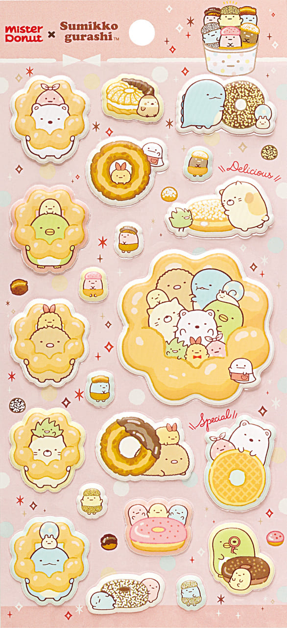 【ミスタードーナツ×すみっコぐらし】「ぷにぷにシール」418 円