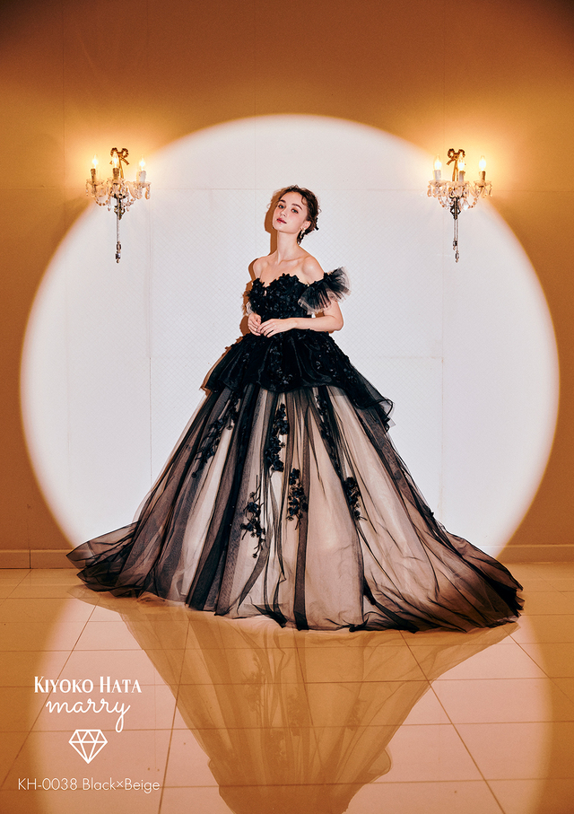 KIYOKO HATA（キヨコハタ）×marry（マリー）新作ウェディングドレス　KH-0038_Black×Beige
