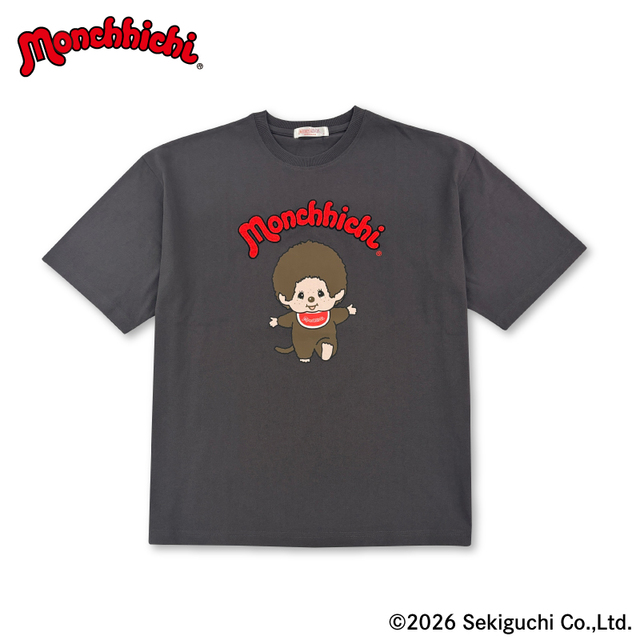 【イオン限定「モンチッチ」プリントＴシャツ】チャコール／2,178円（税込）