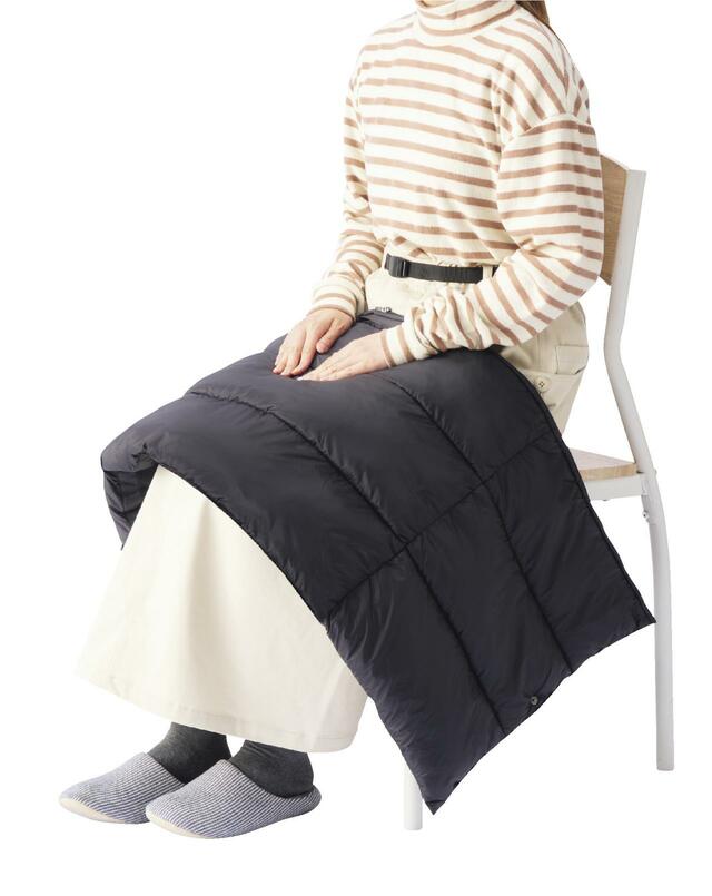 BAZZ HEAT フライヤー３WAYコート　5,800円　肩、ひざ掛けにした時