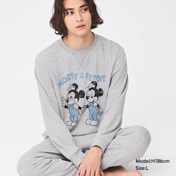 ソフトスウェットセット(長袖&ロングパンツ) Disney ¥2,990｜GU「ミッキーマウス」コレクション
