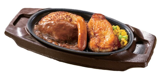 「鉄板ハンバーグミックスグリル」840～940円（税込）