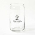 【PEANUTS Cafe】「PEANUTS Cafe カフェグラス」税込1,650円／缶の形をしたグラスにロゴをプリントしたグラス