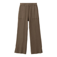 GU／ワイドリブニットパンツ（BROWN）