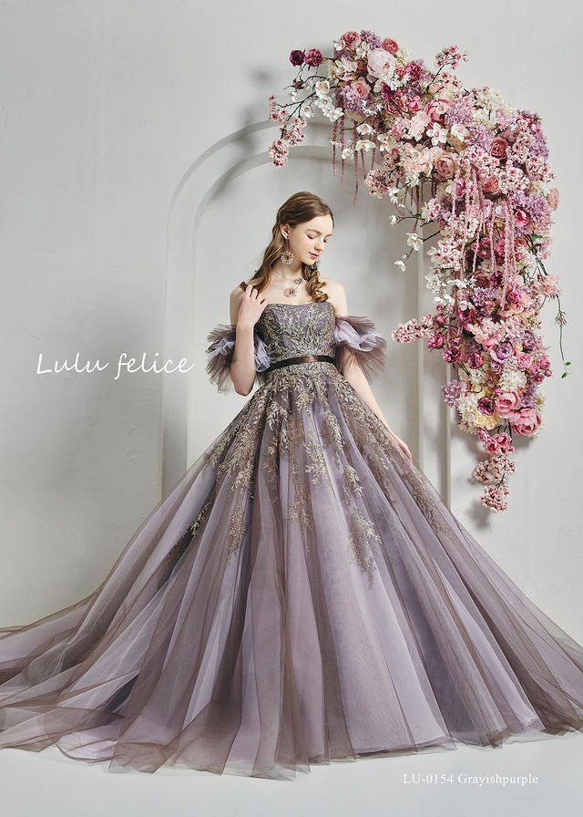 「Lulu felice（ルル・フェリーチェ）」新作ウェディングドレス LU-0154_Grayishpurple