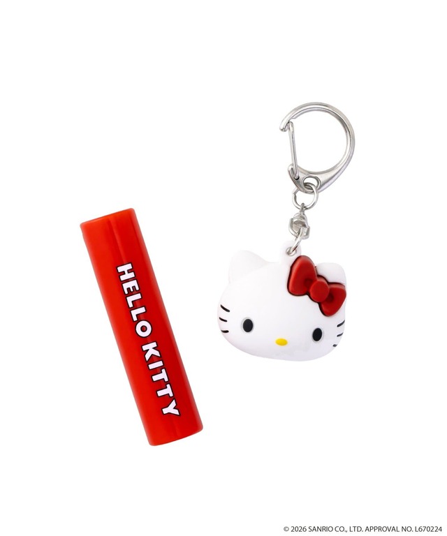 【3COINS×ハローキティコラボアイテム人気ランキング 6位】「HELLO KITTY リップチャーム」レッド 660円(税込)