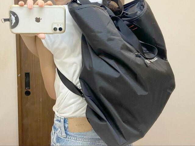 【mont-bell ギアコンテナL】モンベルの店員さんいわく「ヘルメットを含めた登山用具一式をこのバッグに詰められます」とのこと！