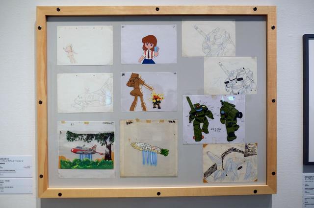 第2章「夢中、或いは我儘」展示風景。DAICONⅢ オープニングアニメーション（1981年） 資料