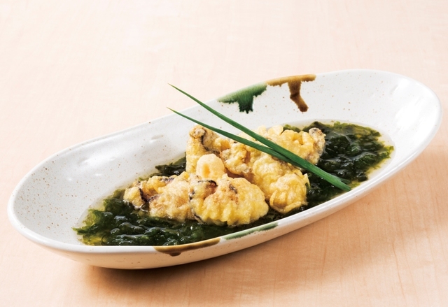 かきの天ぷらあおさ海苔あんかけ