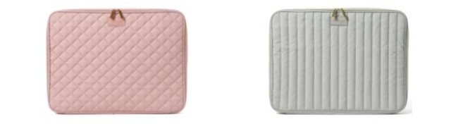 キルティングPCケース（ピンク／グレー）