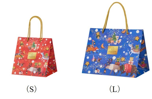 「ゴディバ 星降る森のクリスマス ギフトバッグ 」＜（S）/132円、（L）/231円＞【ゴディバ 星降る森のクリスマス コレクション】