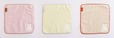 【ヴィレッジヴァンガード】「タオルハンカチ」（pink / yellow / beige）792 円　サイズ：約W250×H250mm