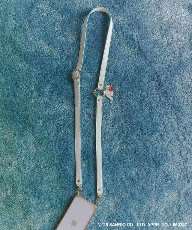 【シナモロール×VIS】「スマホショルダー＆ストラップ」￥2,937／ショルダーとハンドストラップ、2WAYで使える便利なアイテム