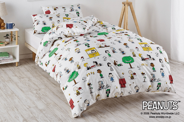 PEANUTS 掛けふとんカバー/ピローケース　ホワイト
