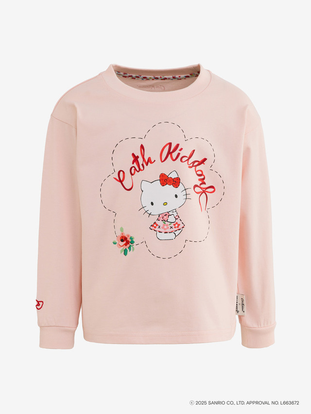 Cath Kidston × Hello Kitty キッズロングスリーブシャツ ピンク 100/110/120/130 各7,700円(税込)