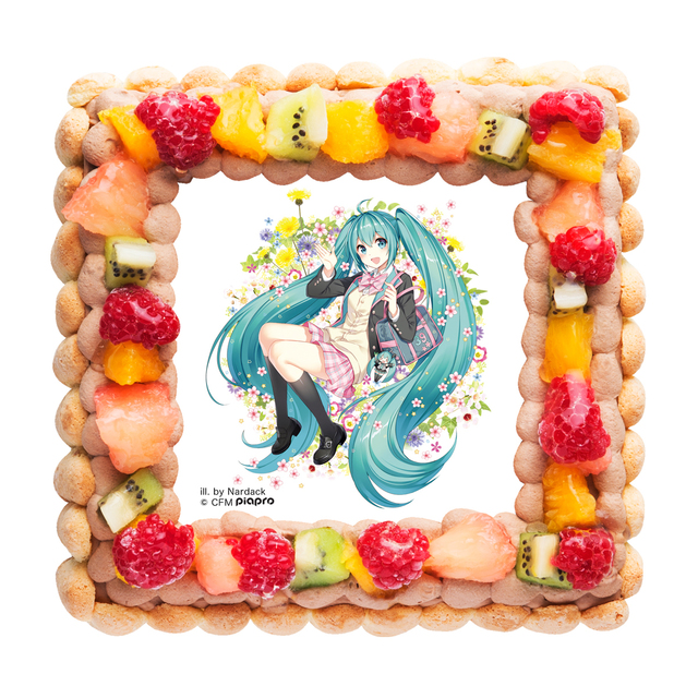 「初音ミク 春デザインケーキ1」チョコレート
