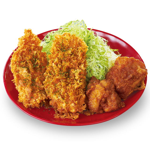 タレカツとから揚げの合い盛り単品