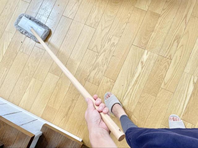 【無印良品　掃除用品システム　フローリングモップ用モップ／ドライ】滑り具合もいい感じ