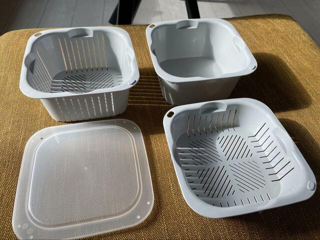 【ニトリ 下ごしらえに便利な抗菌ザルバットセット(グレー)】1〜2人暮らしにおすすめのサイズ