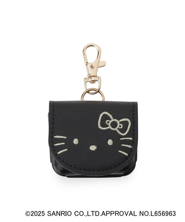 【grove×ハローキティ「フェイス刺繍チャームポーチ」￥2,197】キャンディーや目薬、イヤホンなどのちょっとした小物を収納するのにぴったり