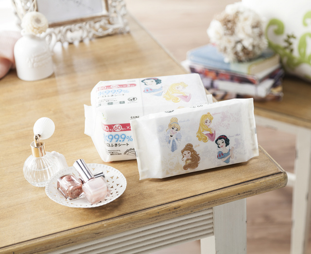 <ディズニープリンセス>水99.9% 手・口ふきシート 60枚×3個組