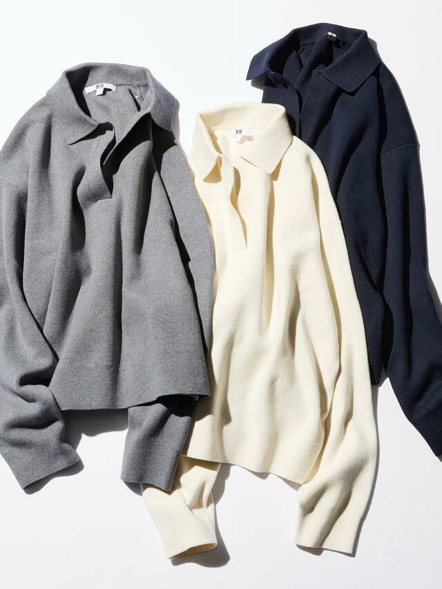 「スムースコットンリラックスポロセーター」3,990円（税込）