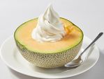 北海道産らいでんハーフカットメロン&ソフトクリーム