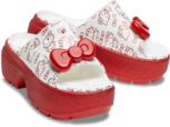 【ハローキティ×クロックス コラボアイテム】「Hello Kitty Stomp Slide（ハローキティ ストンプ スライド）」 サイズ：22cm - 30cm 価格：¥ 13,200（税込）