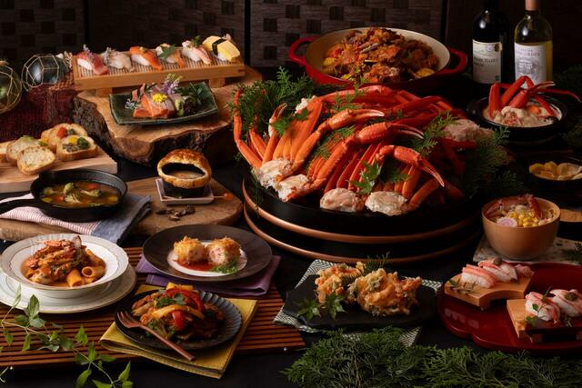 「大江戸 カニづくしバイキング」＜期間：2025年11月1日～＞【【予約受付中】焼き・蒸し・揚げも！贅沢なカニ料理を食べ放題で楽しめる豪華バイキング「大江戸 カニづくしバイキング」開催！】