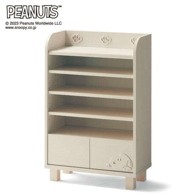 【ベルメゾン】ダブル棚板オープンキャビネット「スヌーピー」｜￥32,800 （税込）　© 2024 Peanuts Worldwide LLC