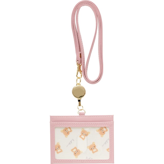 【リラックマ・オフィス雑貨シリーズ】「リール付IDカードホルダー」こあくまピンク裏面