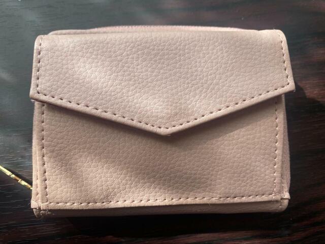 【宝島社　MOOMIN カードが見やすい じゃばら式コンパクト財布 BOOK SMOKY PINK】おしゃれなレター型です