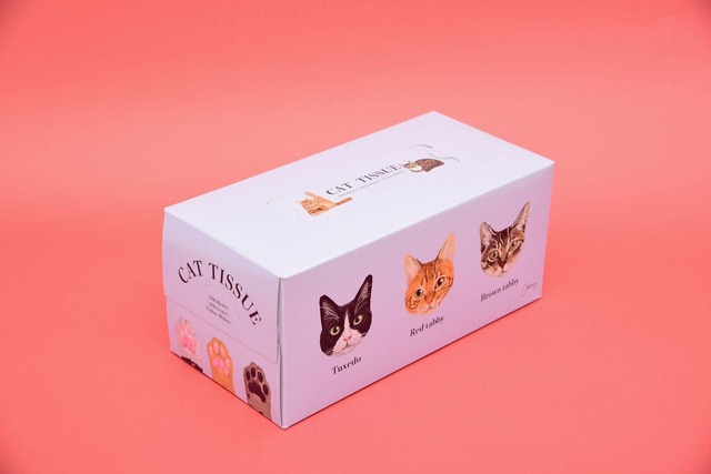 【「ファミリ〜にゃ〜ト大作戦！」Coonyキャットティッシュ 368円】Coony氏によるねこ好きにはたまらないデザイン！