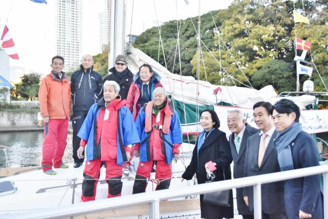 到着を記念して撮影