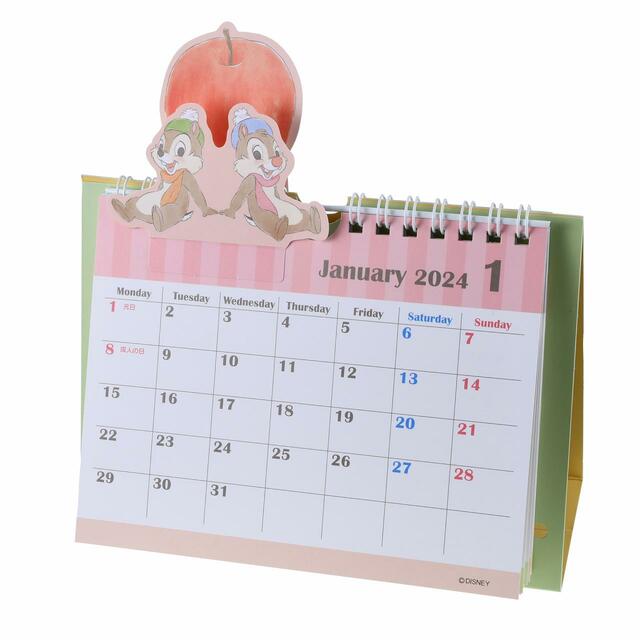 チップ&デール 卓上カレンダー ポップアップ くいしんぼう Calendar&Organizer 2024 1,980円